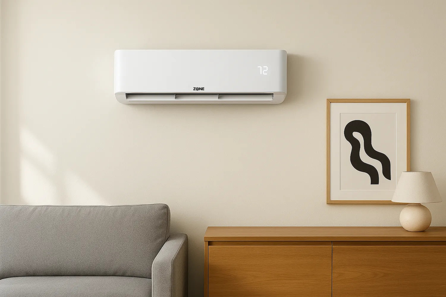 Zone Air® Airframe DUAL ZONE 24,000 BTU (12K+12K) 21 SEER2 230V Ceiling Cassette Mini-Split Heat Pump System with 2x Pre-Charged Linesets - Up to 1,200 Sq Ft