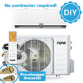 Zone Air® DIY 9,000 BTU 23 SEER2 115V Wall Mount Ductless Mini-Split Heat Pump AC and Heater with Pre-Charged Lineset - Up to 450 Sq Ft